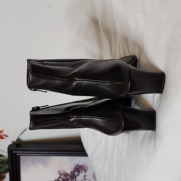 RARE Vintage Stuart Weitzman Heeled Boots Dark Brown Nappa Leather Ankle Booties - Picture 10 of 15